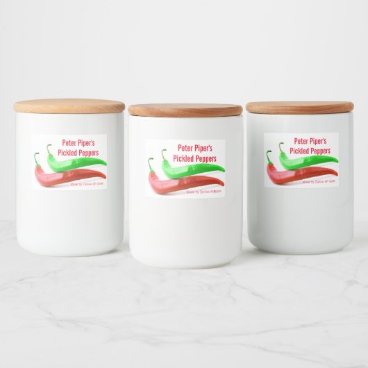 Chili Peppers Custom Jar Label Voedselcontainer Etiket (Flessen)