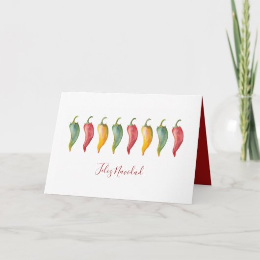 Chili Peppers Feliz Navidad Holiday Card Feestdagen Kaart (Voorkant)