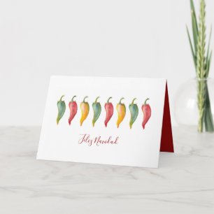 Chili Peppers Feliz Navidad Holiday Card Feestdagen Kaart