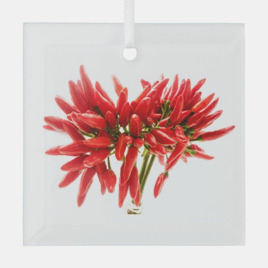 Chili peppers glas ornament (Voorkant)