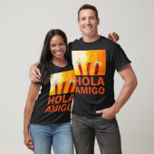 Chili Peppers Hola Amigo Funny dark aanpasbaar T-shirt (Unisex)