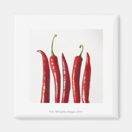 Chili Peppers in een rij Magneet (Voorkant)