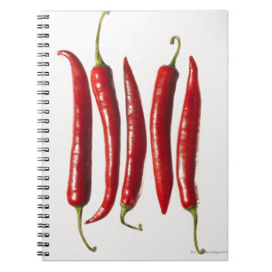 Chili Peppers in een rij Notitieboek