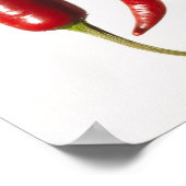 Chili Peppers in een rij Poster (Hoek)