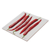 Chili Peppers in een rij Tegeltje (Zijkant)