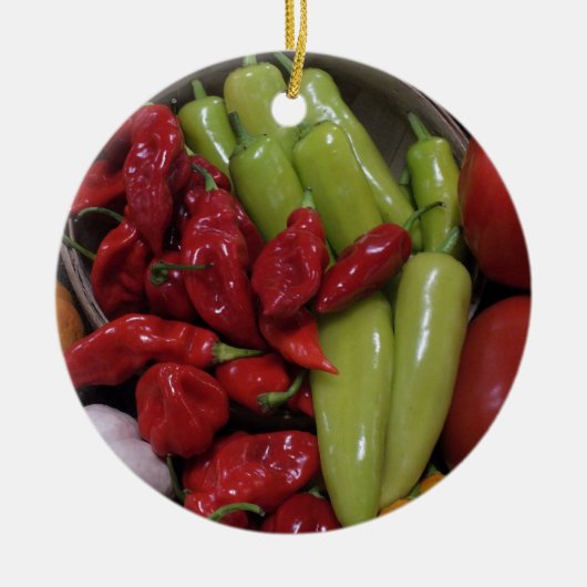 Chili Peppers Keramisch Ornament (Voorkant)