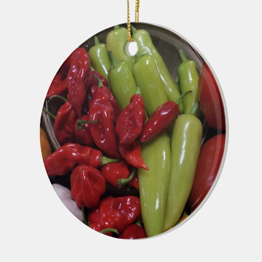 Chili Peppers Keramisch Ornament (Links)