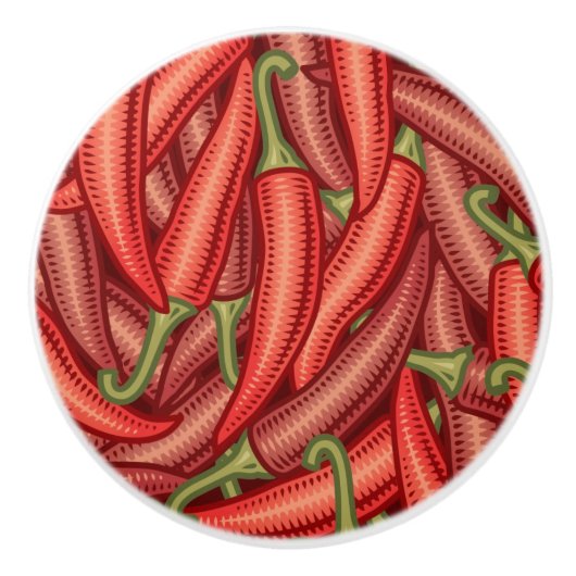 Chili Peppers Keramische Knop (Voorkant)