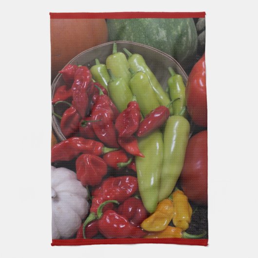 Chili Peppers Keukenhanddoek (Verticaal)