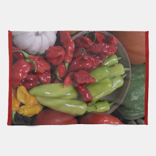 Chili Peppers Keukenhanddoek (Horizontaal)