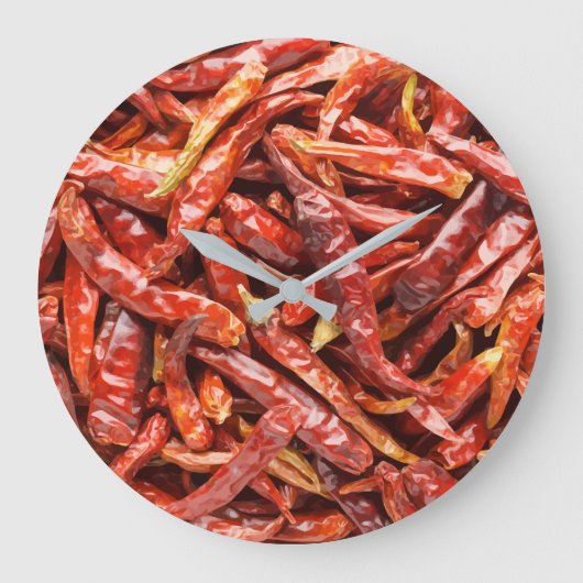 Chili Peppers Kitchen Clock Grote Klok (Voorkant)