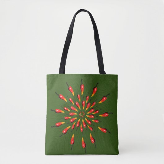 Chili Peppers Mandala Art Tote Bag (Voorkant)
