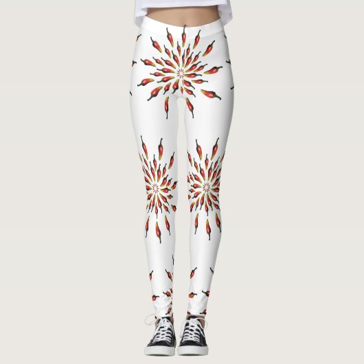 Chili Peppers Mandala Botanical Custom Leggings (Voorkant)