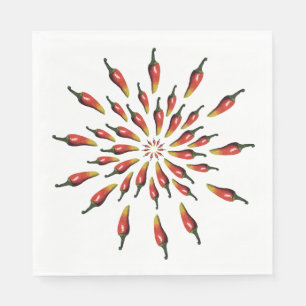 Chili Peppers Mandala Pattern Servet