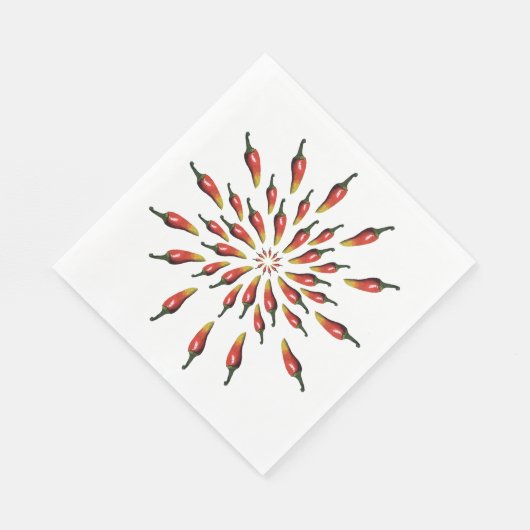 Chili Peppers Mandala Pattern Servet (Hoek)