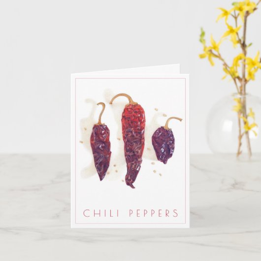 CHILI PEPPERS Notitie Kaart + Tekst (Gele Bloem)