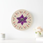 Chili Peppers Paarse Blossom Wall Clock Grote Klok (Huis)
