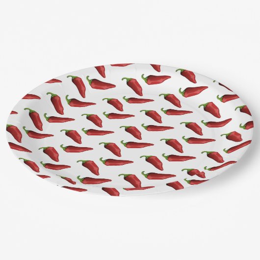 Chili peppers papieren bordje (Gekanteld)