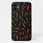 Chili Peppers Pattern op Black Case-Mate iPhone Case (Achterkant)