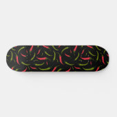 Chili Peppers Patterned Black Persoonlijk Skateboard (Horizontaal)