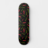 Chili Peppers Patterned Black Persoonlijk Skateboard (Voorkant)