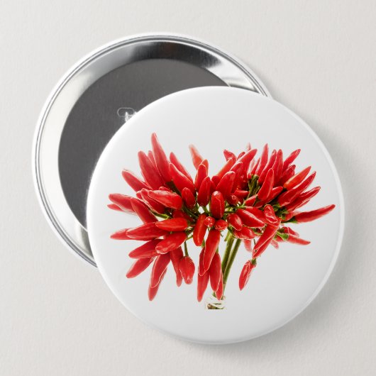 Chili peppers ronde button 4,0 cm (Voorkant /achterkant)