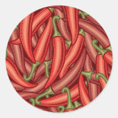 Chili Peppers Ronde Sticker (Voorkant)