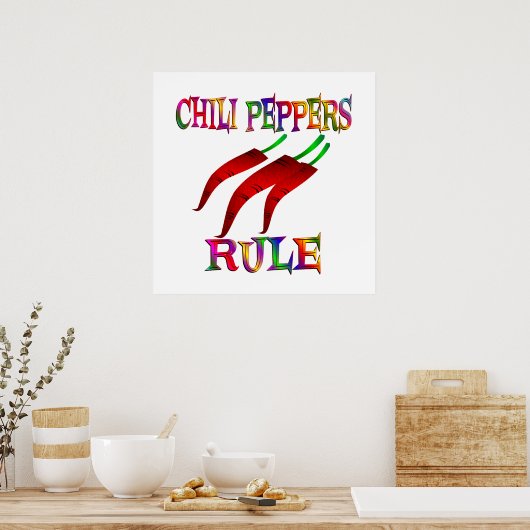 Chili Peppers Rule Poster (Keuken)