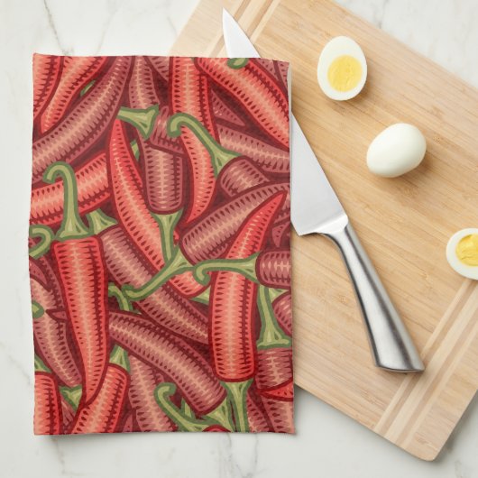 Chili Peppers Theedoek (Quarter Fold)