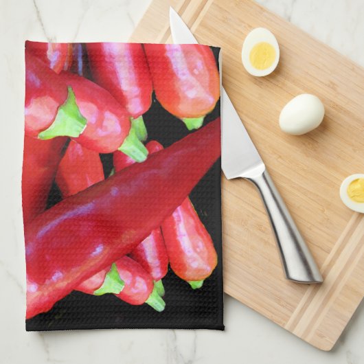 Chili Peppers Theedoek (Quarter Fold)