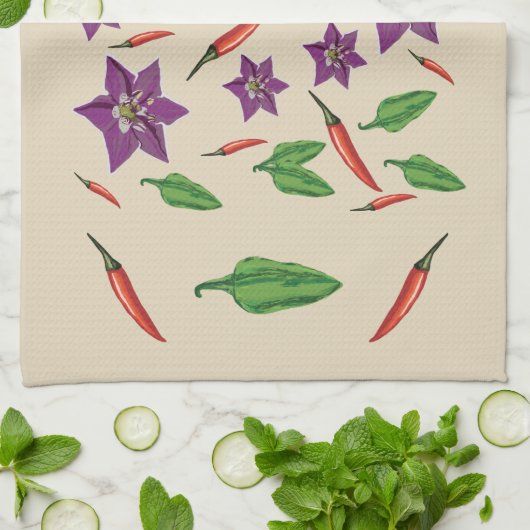 Chili Peppers Theedoek (Gevouwen)