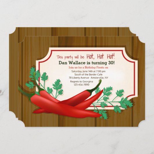 Chili Peppers uitnodiging (Voorkant / Achterkant)