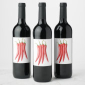 Chili peppers wijn etiket (Flessen)