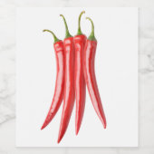 Chili peppers wijn etiket (Enkel label)