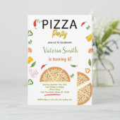 Chili Pizza Birthday-uitnodigingen Kaart (Staand voorkant)