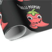 Chili Poooper Funny Pepper Pun Dark BG Cadeaupapier (Rol Hoek)