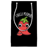 Chili Poooper Funny Pepper Pun Dark BG Klein Cadeauzakje (Voorkant)