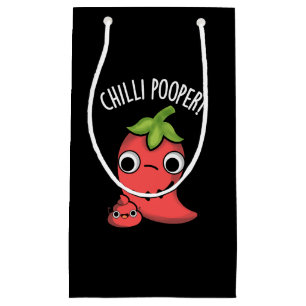 Chili Poooper Funny Pepper Pun Dark BG Klein Cadeauzakje