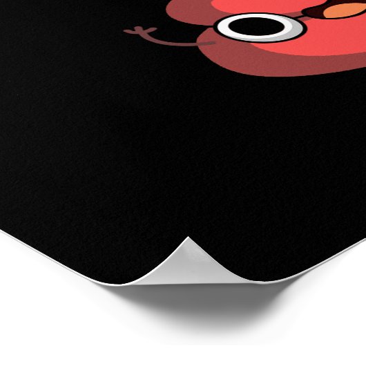 Chili Poooper Funny Pepper Pun Dark BG Poster (Hoek)