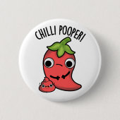 Chili Poooper Grappige Pepper Pun Ronde Button 5,7 Cm (Voorkant)