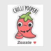 Chili Poooper Grappige Pepper Pun Sticker (Vel)