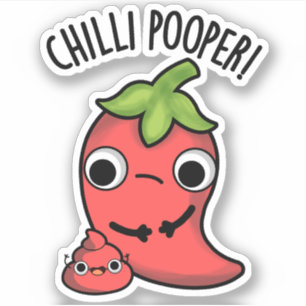 Chili Poooper Grappige Pepper Pun Sticker