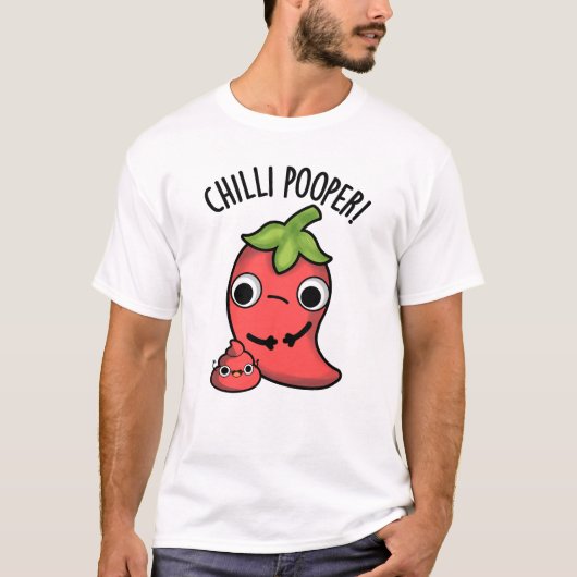 Chili Poooper Grappige Pepper Pun T-shirt (Voorkant)