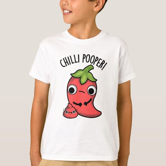 Chili Poooper Grappige Pepper Pun T-shirt (Voorkant)