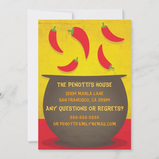 Chili Pot - Uitnodiging afromen (Achterkant)