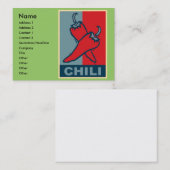 Chili Red en Blue, Visitekaartje (Voorkant / Achterkant)
