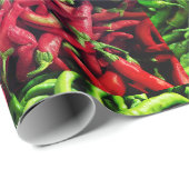 Chili Red en Green Southwest Flavor Cadeaupapier (Rol Hoek)