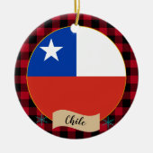 Chili, rode buffels en Chileense vlag Keramisch Ornament (Voorkant)