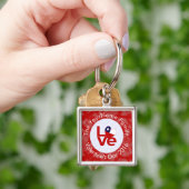 Chili Rode LOVE Vlag Gepersonaliseerd Sleutelhanger (Hand)