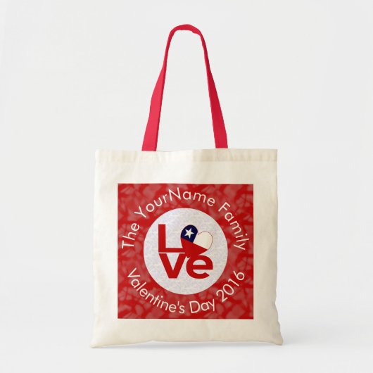 Chili Rode LOVE Vlag Gepersonaliseerd Tote Bag (Voorkant)